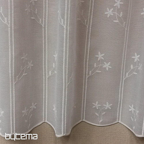 Tenda in vetro colorato ricamata FIORI Gerster 11565