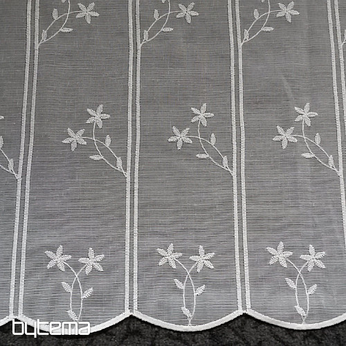 Tenda in vetro colorato ricamata FIORI Gerster 11565