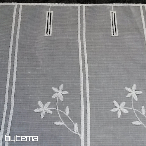 Tenda in vetro colorato ricamata FIORI Gerster 11565