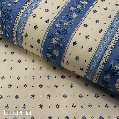 Tessuto di cotone VOLKS a righe blu