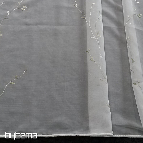 Tenda di lusso ricamata GERSTER 11545 bianco - verde