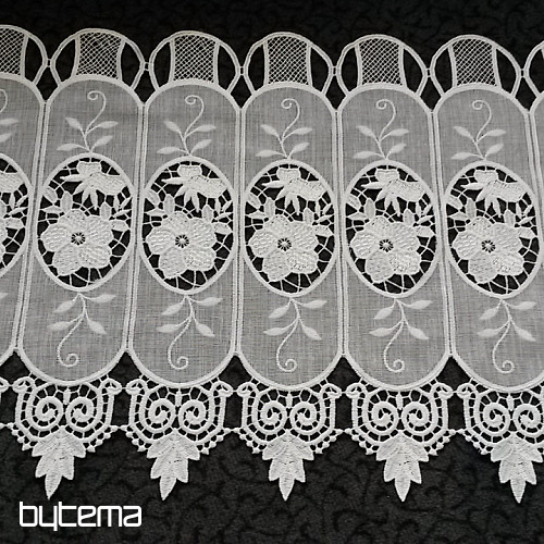 Tenda in vetro colorato ricamata 11573
