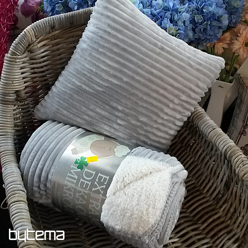 coperta in microfibra EXTRA SOFT SHEEP velluto a coste - st. grigio