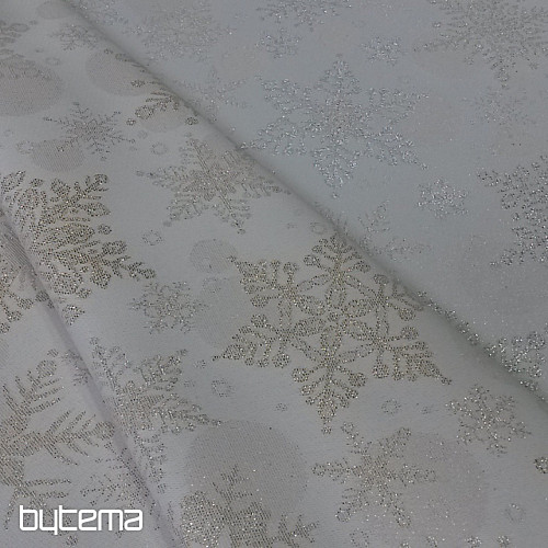 Tessuto decorativo jacquard FLAKES II. argento naturale