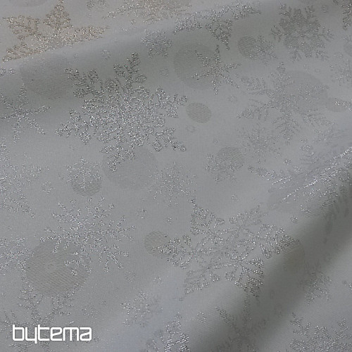 Tessuto decorativo jacquard FLAKES II. argento naturale