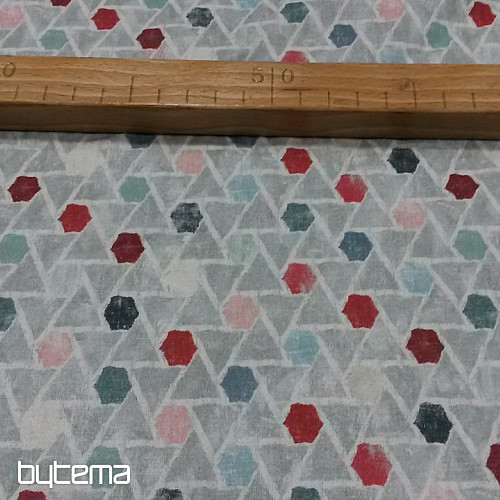 Tessuto di cotone PETI MOKKA GEO rosso
