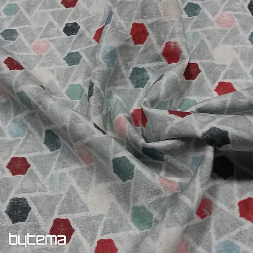 Tessuto di cotone PETI MOKKA GEO rosso