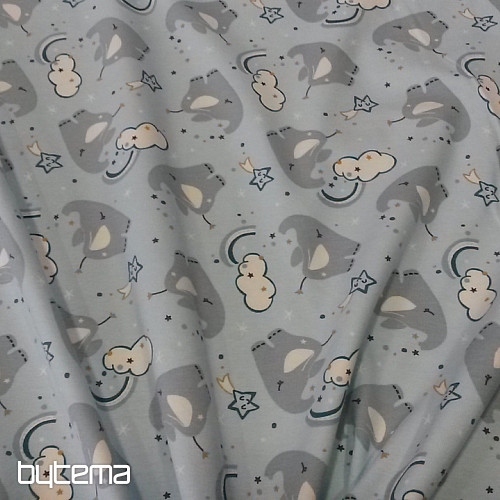 Maglia in cotone con stampa ELEFANTE blu
