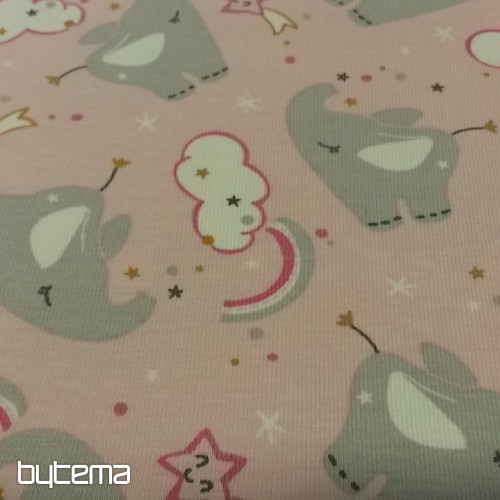 Maglia in cotone con stampa ELEFANTE rosa