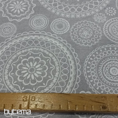 Tessuto decorativo MANDALA FONDO grigio