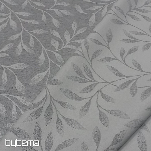 Tessuto decorativo jacquard NIGHT LEAFS grigio