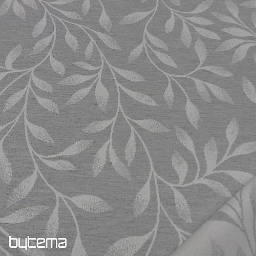 Tessuto decorativo jacquard NIGHT LEAFS grigio