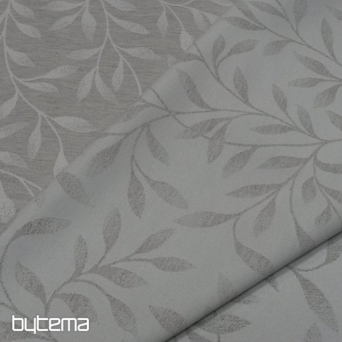 Tessuto decorativo jacquard NIGHT LEAFS grigio