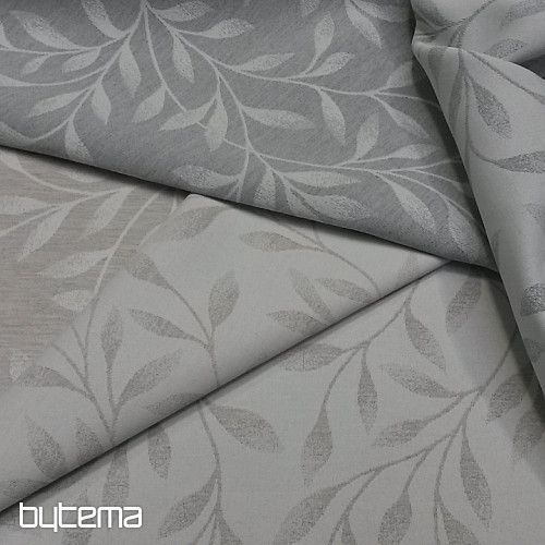 Tessuto decorativo jacquard NIGHT LEAFS grigio