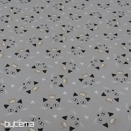 Maglia di cotone stampa MAOUCHA CAT grigio
