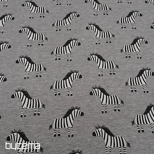 Maglia di cotone stampa ZEBRA di colore grigio