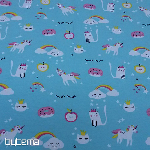 Maglia di cotone stampa MAGICLAND turchese