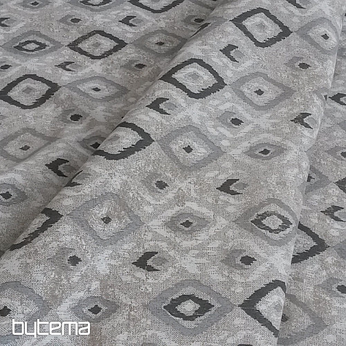 Tessuto decorativo TULUM ROMBO nero-grigio