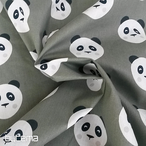 Tessuto di cotone PANDA verde oliva