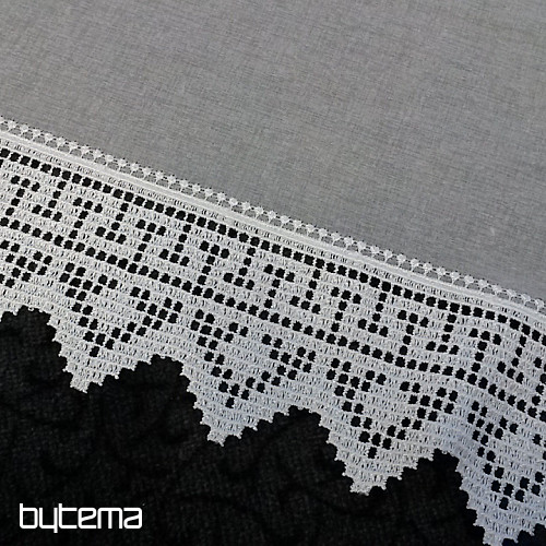 Tenda in vetro colorato ricamata 81864 bianca