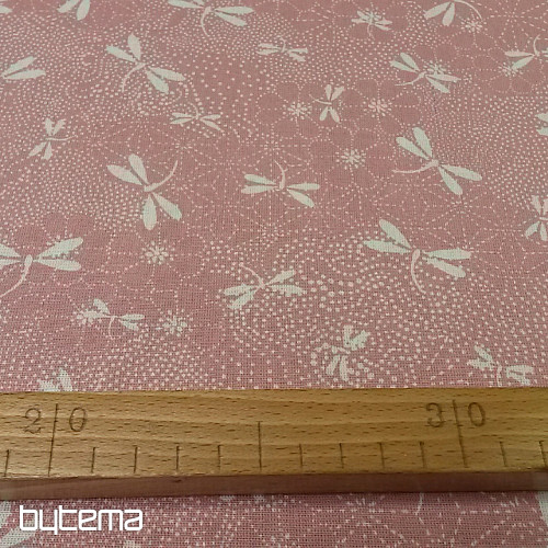 Tessuto di cotone DRAGONFLY rosa