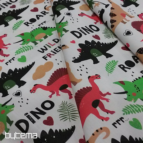 Raso di cotone per bambini stampa digitale DINOSAURI