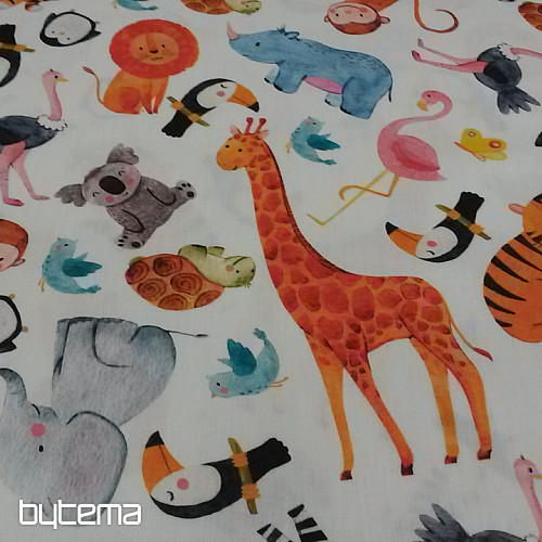 Stampa digitale ZOO in raso di cotone per bambini