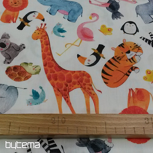Stampa digitale ZOO in raso di cotone per bambini