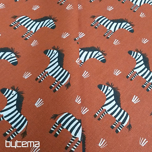 Tessuto di cotone ZEBRA marrone
