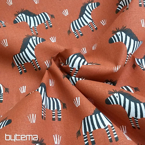 Tessuto di cotone ZEBRA marrone
