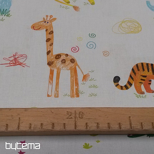Tessuto di cotone JUNGLE DOODLE