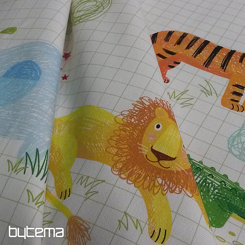 Tessuto decorativo per bambini ZOO cartone animato