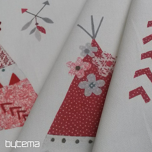 Tessuto decorativo per bambini TYPÍ rosso