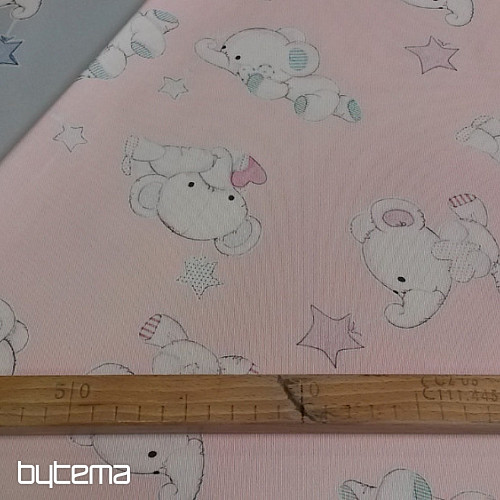 Tessuto decorativo per bambini SLONI rosa