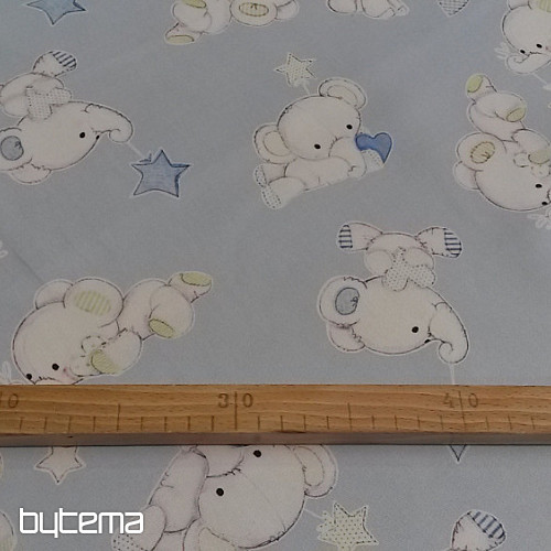 Tessuto decorativo per bambini SLONI blu
