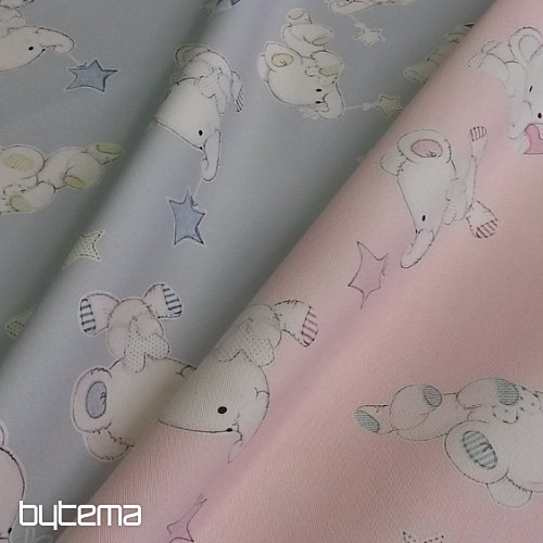 Tessuto decorativo per bambini SLONI rosa