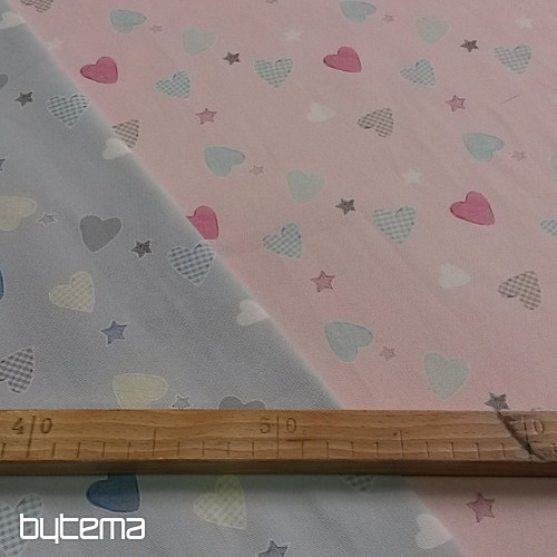 Tessuto decorativo per bambini HEART rosa