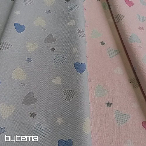 Tessuto decorativo per bambini HEART rosa