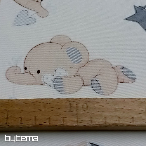 Tessuto decorativo per bambini SLONI crema