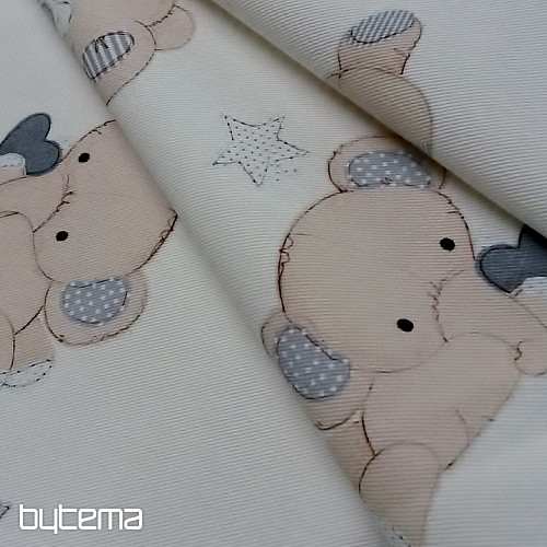 Tessuto decorativo per bambini SLONI crema