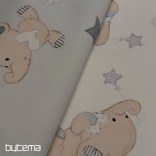 Tessuto decorativo per bambini SLONI grigio