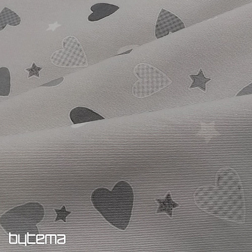 Tessuto decorativo per bambini HEART grigio