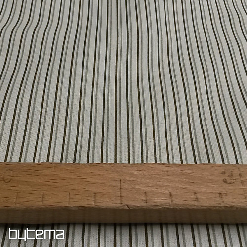 Tessuto di cotone STRIP marrone menta