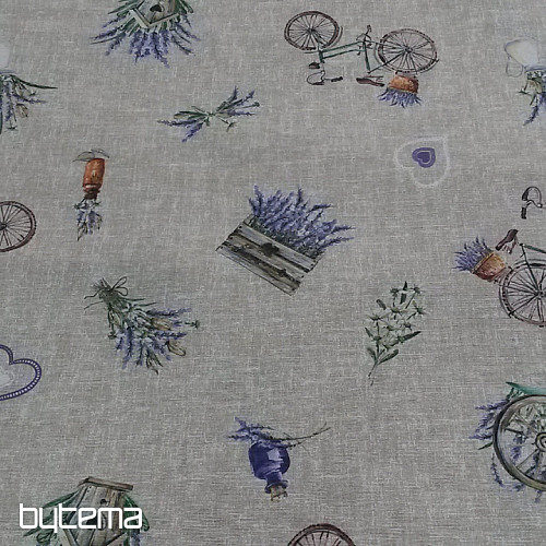 Tessuto decorativo LAVANDA BICICLETTA 2