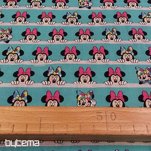 Tessuto di cotone MINNIE turchese