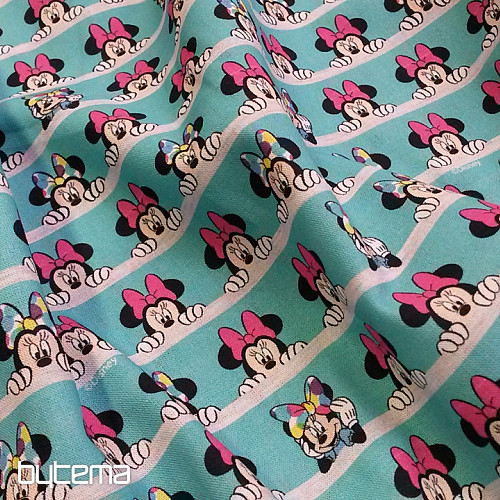 Tessuto di cotone MINNIE turchese