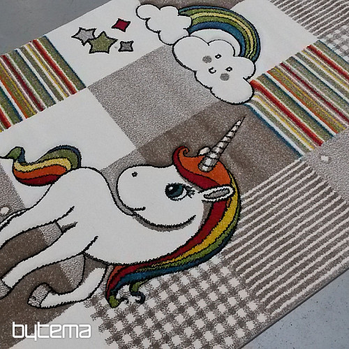 Tappeto per bambini Unicorno beige