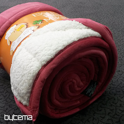 Coperta in microfibra EXTRA morbida cucitura PECORA rosa antico