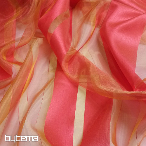 Tenda in voile arancio-oro con righe rosse