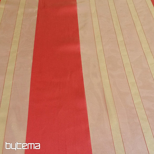 Tenda in voile arancio-oro con righe rosse